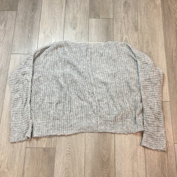 Free People MoonBeam V Neck Sweater Grey Size XL Alpaca Blend - Picture 2 of 9